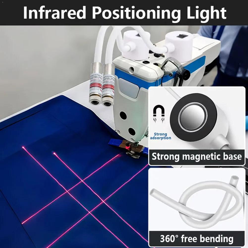 Industrial Laser Guide - Laser-Führungslicht für Nähmaschine, magnetische Basislinie/Kreuzlaser, Nähen