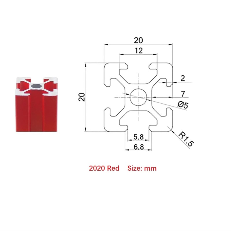 1/4PCS Rot 2020 Aluminium Prof – Aluminum T-Slot Profile Bewertung und Preis