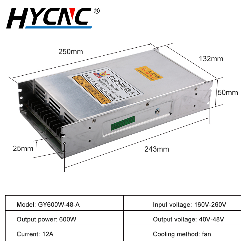 GY600W-48-A Netzschalter 600W  – Industrial Laser Supply Bewertung und Preis